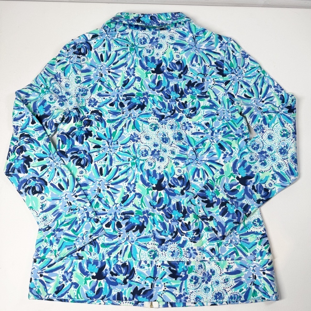 LILLY PULITZER Leona Zip Up Iris Blue High Maintenance Medium - Picture 8 of 9